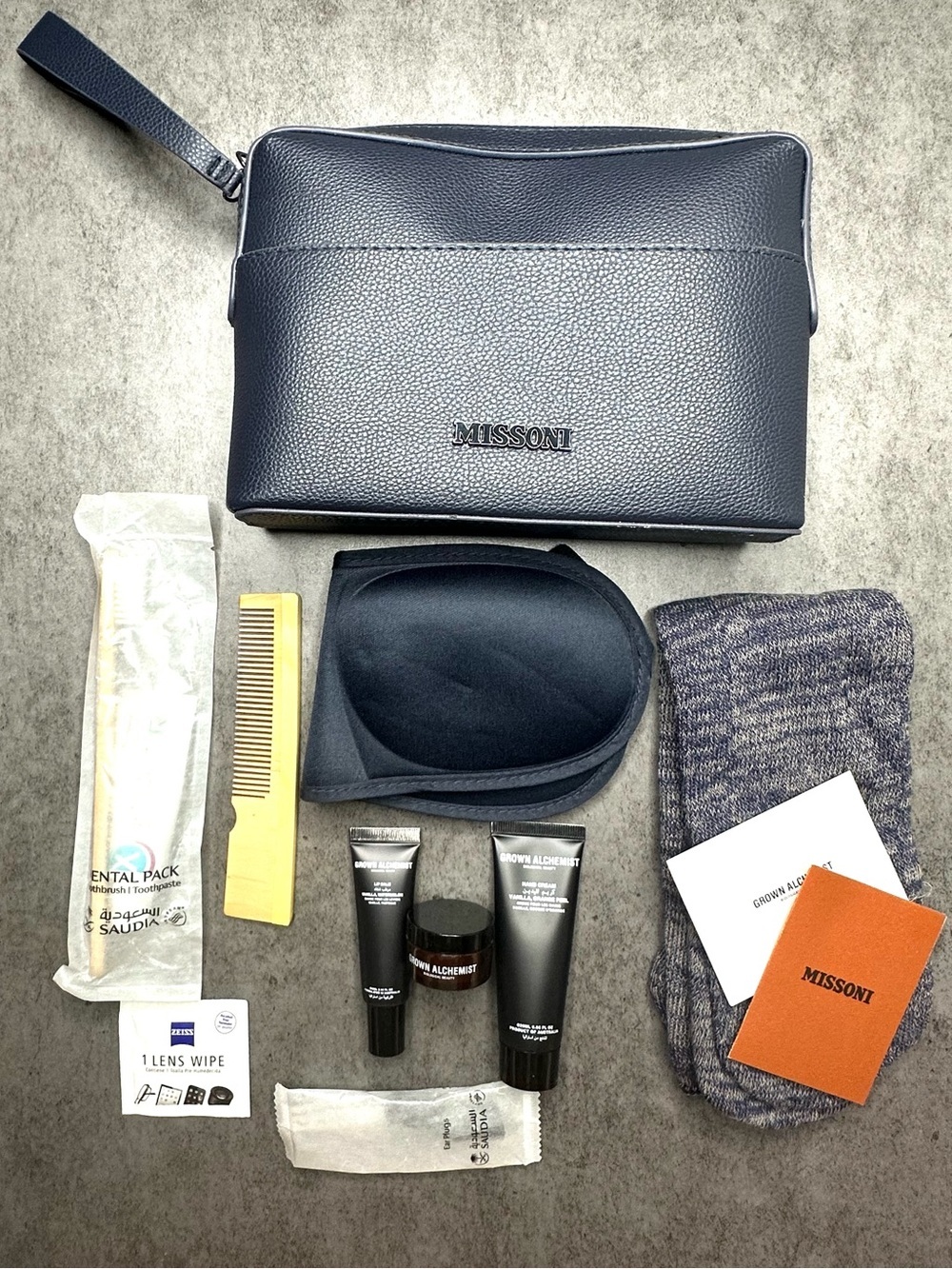 Missoni x Saudia Airlines First Class Amenity Kit Complete Travel Set w/ Bag